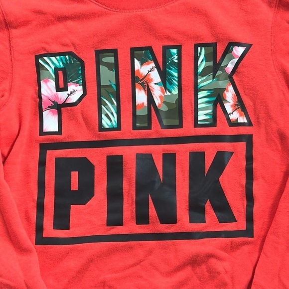 VS PINK Orange Oversized Sweatshirt - Picture 2 of 5